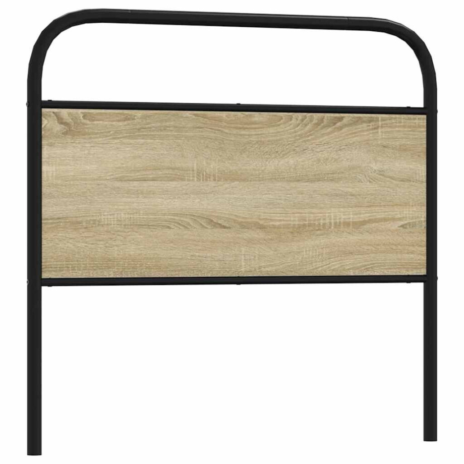 vidaXL Vervangend hoofdbord 90 cm staal en bewerkt hout sonoma eikenkleurig afbeelding 1