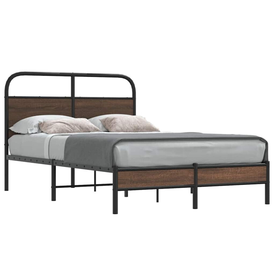 vidaXL Bedframe zonder matras bewerkt hout bruin eikenkleur 140x200 cm afbeelding 1