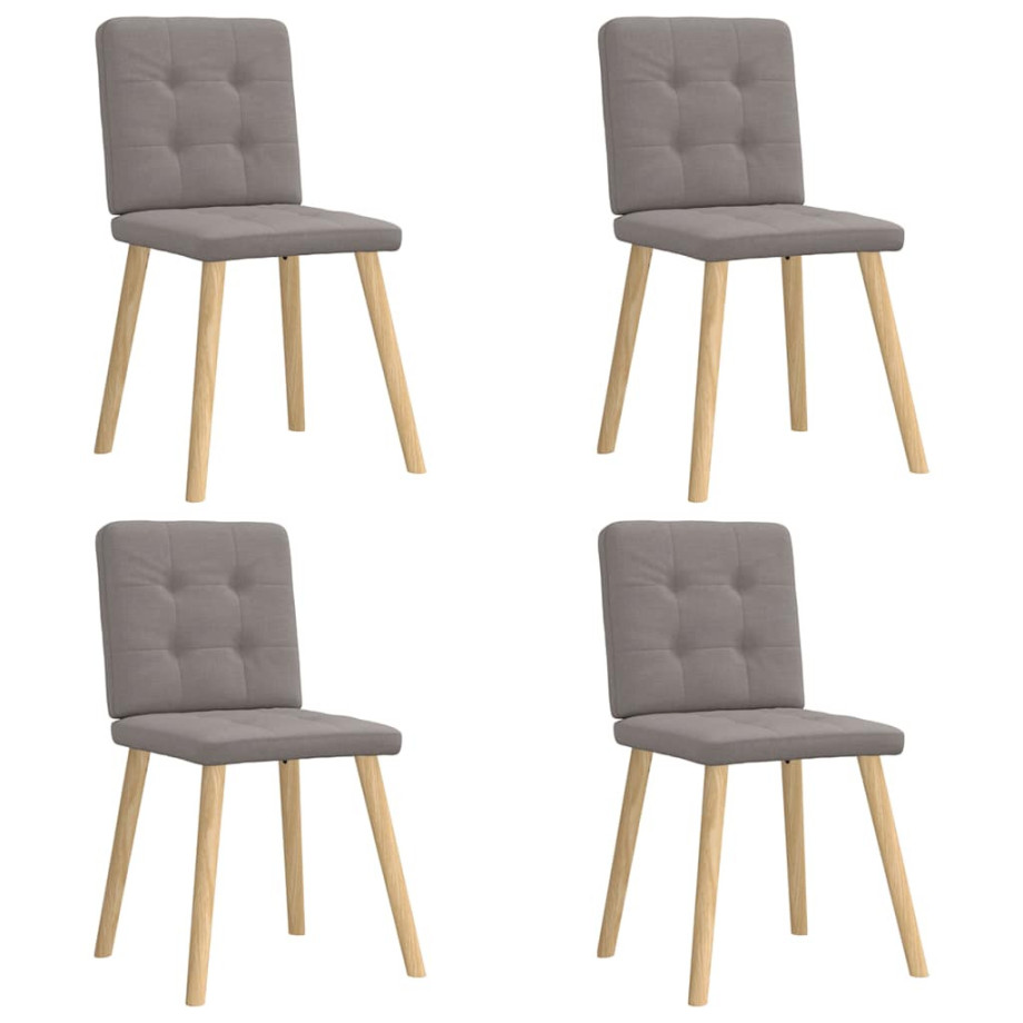 vidaXL Eetkamerstoelen 4 st draaibaar stof taupe afbeelding 1