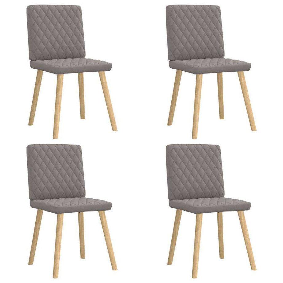 vidaXL Eetkamerstoelen 4 st draaibaar stof taupe afbeelding 1