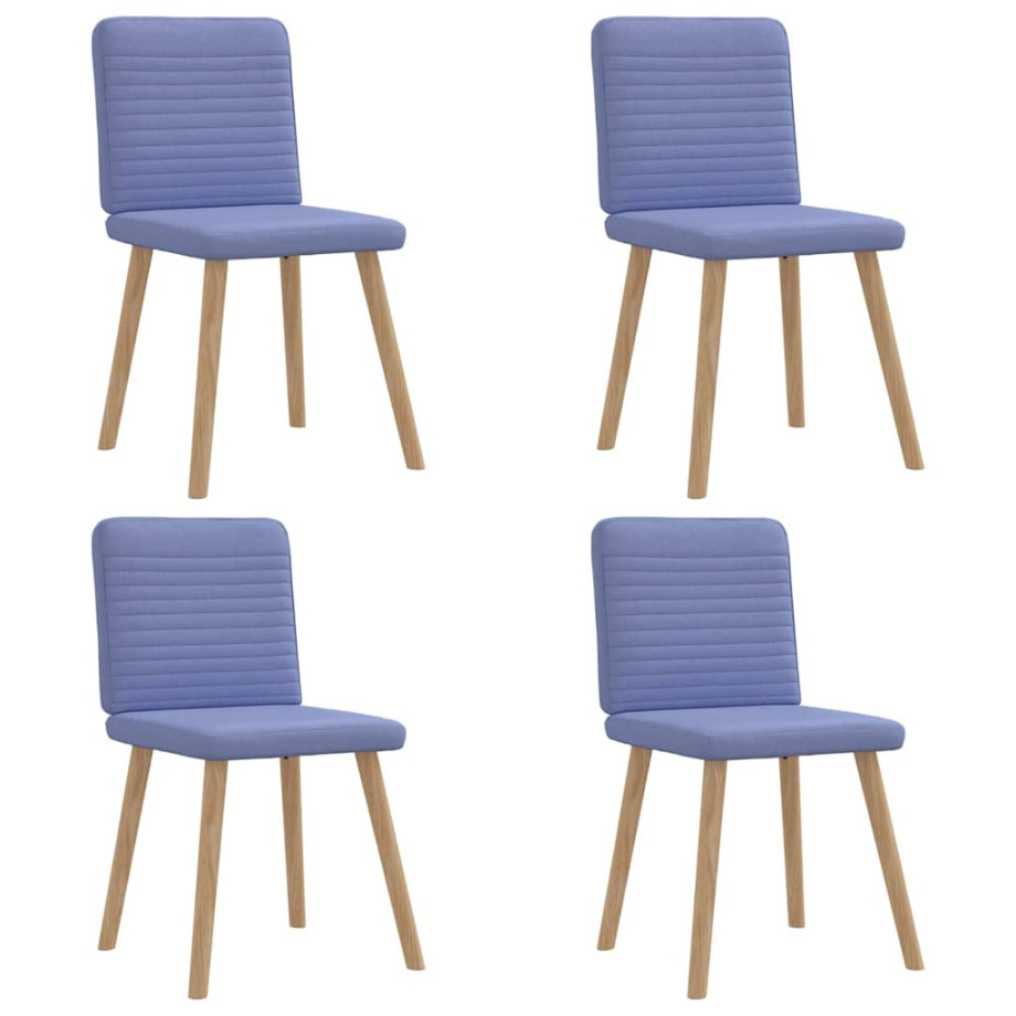 vidaXL Eetkamerstoelen 4 st stof jeansblauw afbeelding 1