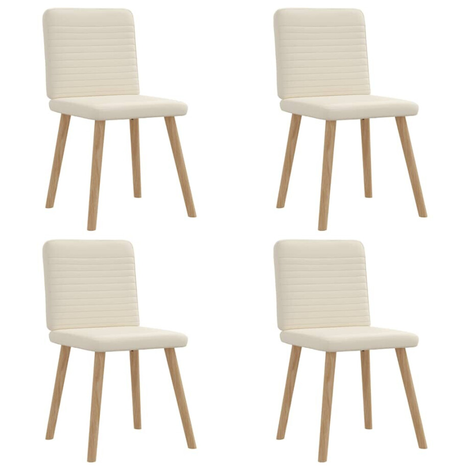 vidaXL Eetkamerstoelen 4 st linnen afbeelding 1