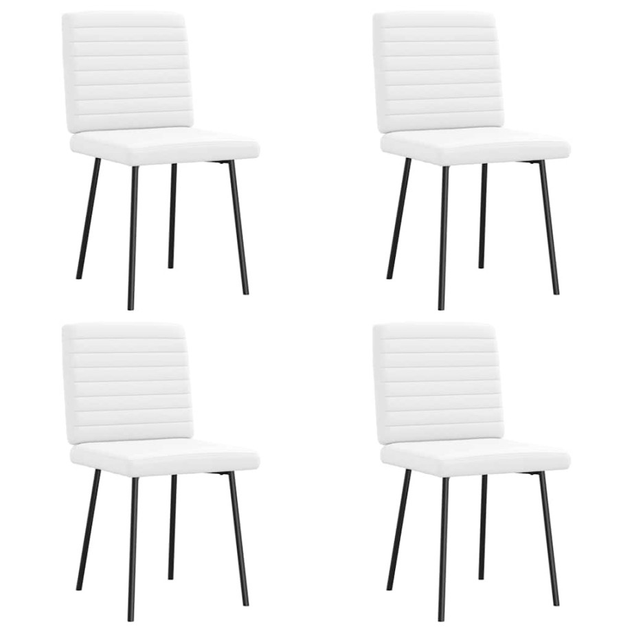 vidaXL Eetkamerstoelen 4 st kunstleer wit afbeelding 1
