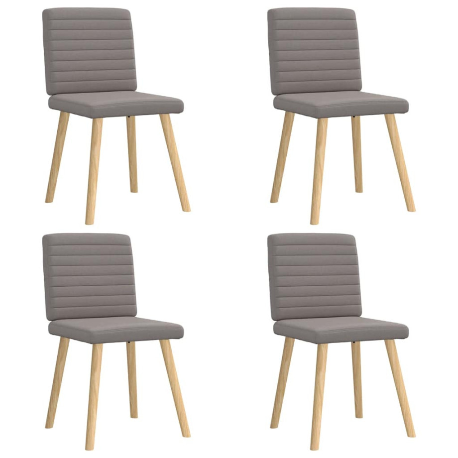 vidaXL Eetkamerstoelen 4 st draaibaar stof taupe afbeelding 1