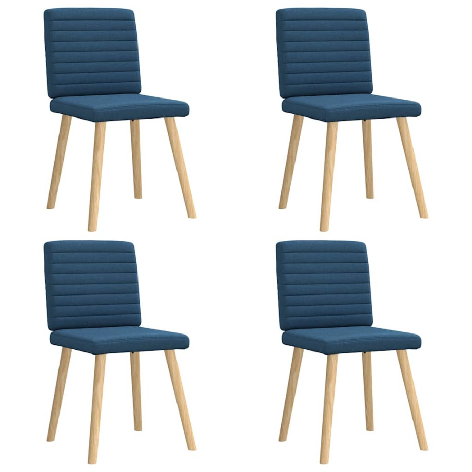vidaXL Eetkamerstoelen 4 st stof blauw afbeelding 1