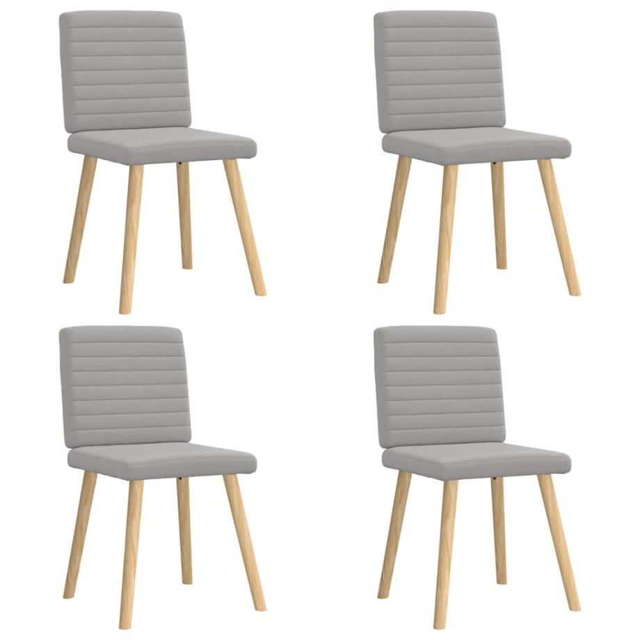 vidaXL Eetkamerstoelen 4 st stof wolk grijs afbeelding 1
