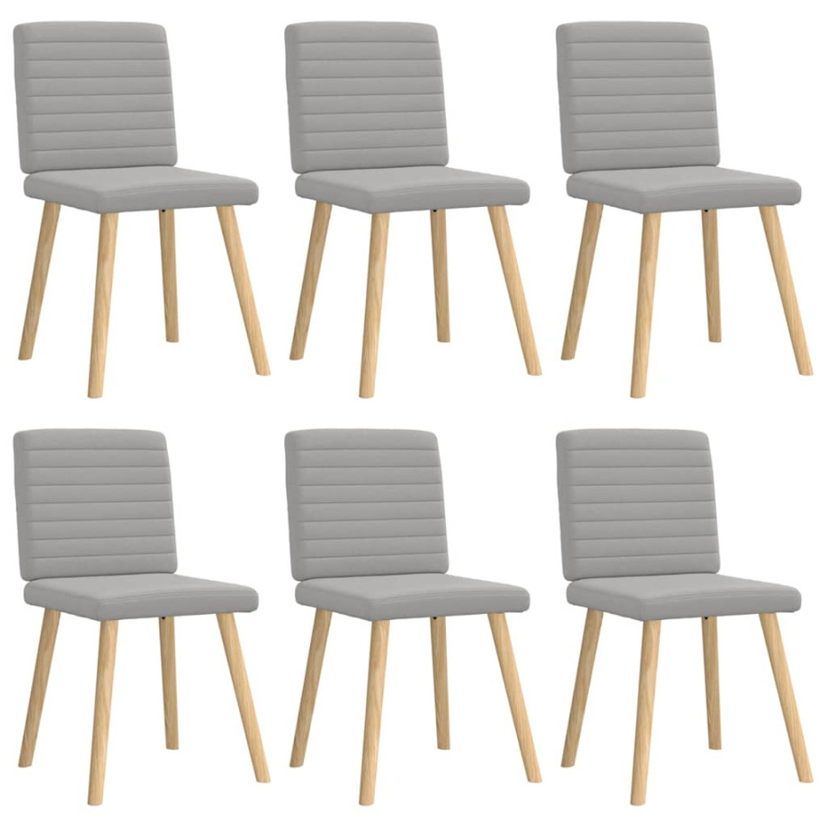 vidaXL Eetkamerstoelen 6 st stof wolk grijs afbeelding 1
