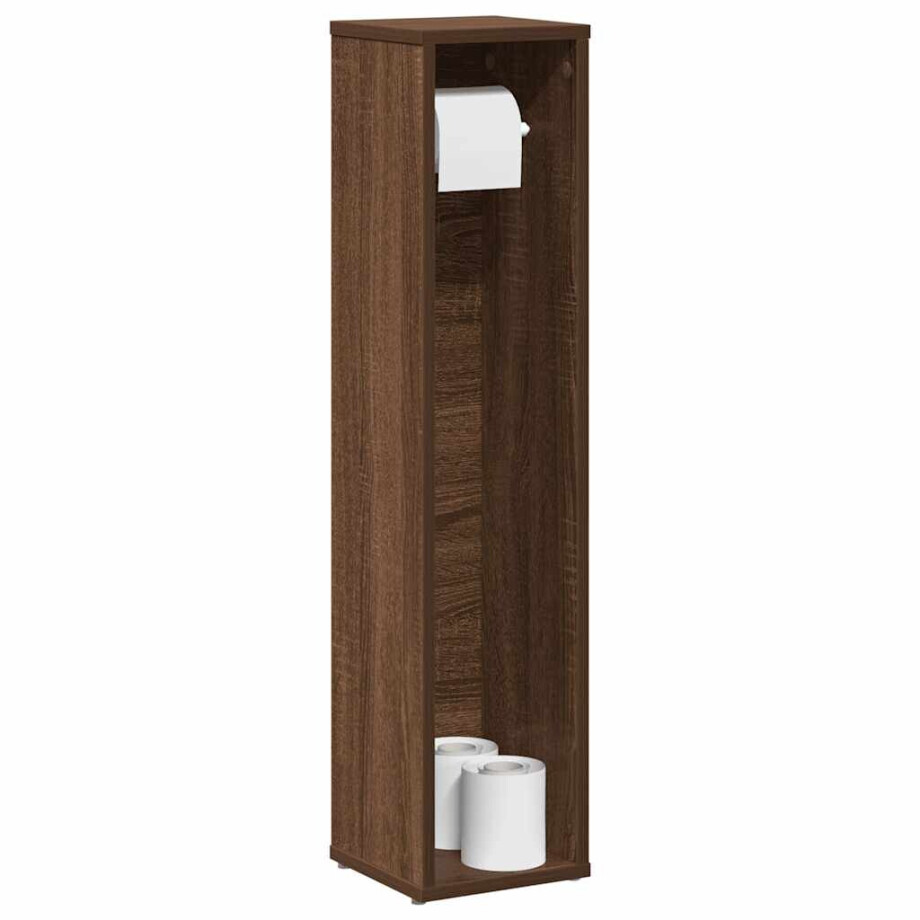 vidaXL Badkamerkast met rolhouder Bruin Eiken 20,5x20x90 cm afbeelding 1