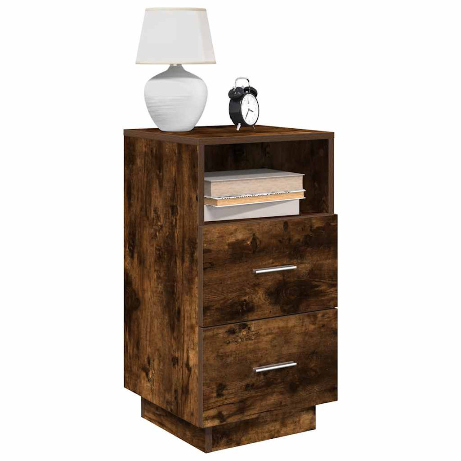 vidaXL Nachtkastjes 2 st met 2 lades 36x36x68 cm gerookt eikenkleurig vidaXL Nachtkastjes 2 st met 2 lades 36x36x68 cm gerookt eikenkleurig afbeelding 1
