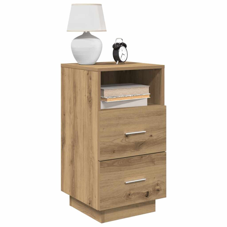vidaXL Nachtkastjes 2 st met 2 lades 36x36x68 cm artisanaal eiken afbeelding 1