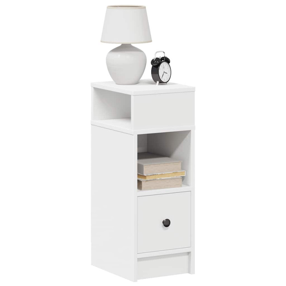 vidaXL Nachtkastjes 2 st met lade 25x31x66 cm wit afbeelding 1