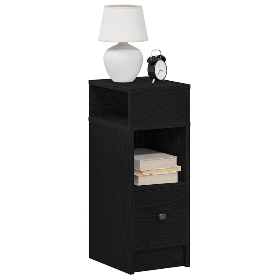 vidaXL Nachtkastje met lade 25x31x66 cm zwart vidaXL Nachtkastje met lade 25x31x66 cm zwart afbeelding 1