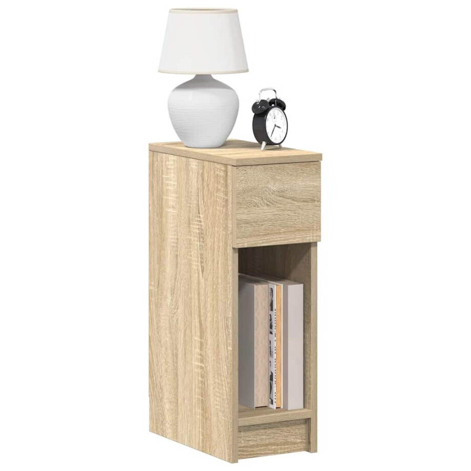 vidaXL Nachtkastje met lade 20x36x60 cm sonoma eikenkleurig afbeelding 1
