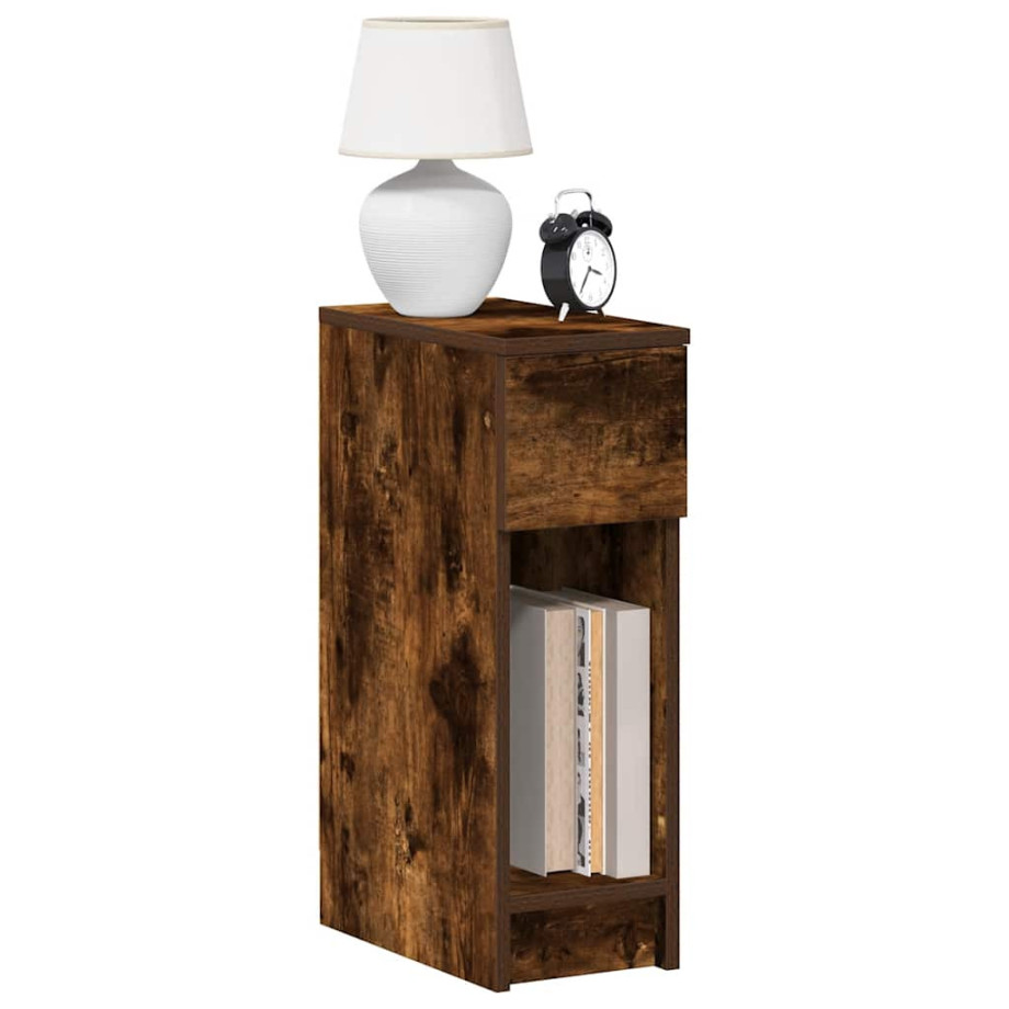 vidaXL Nachtkastje met lade 20x36x60 cm gerookt eikenkleurig afbeelding 1
