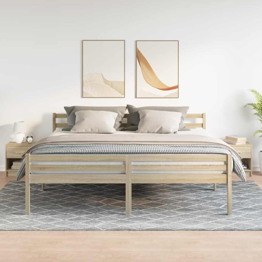 vidaXL Nachtkastjes 2 st met lade 39x28x41 cm sonoma eikenkleurig afbeelding 1