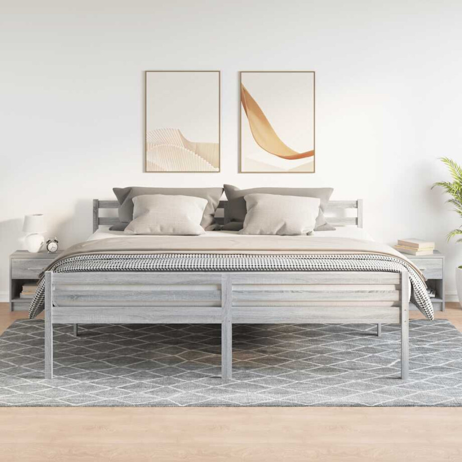 vidaXL Nachtkastjes 2 st met lade 39x28x41 cm grijs sonoma eiken vidaXL Nachtkastjes 2 st met lade 39x28x41 cm grijs sonoma eiken afbeelding 1