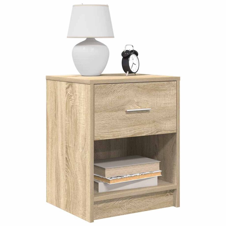 vidaXL Nachtkastjes 2 st met lade 40x34x50 cm sonoma eikenkleurig afbeelding 1