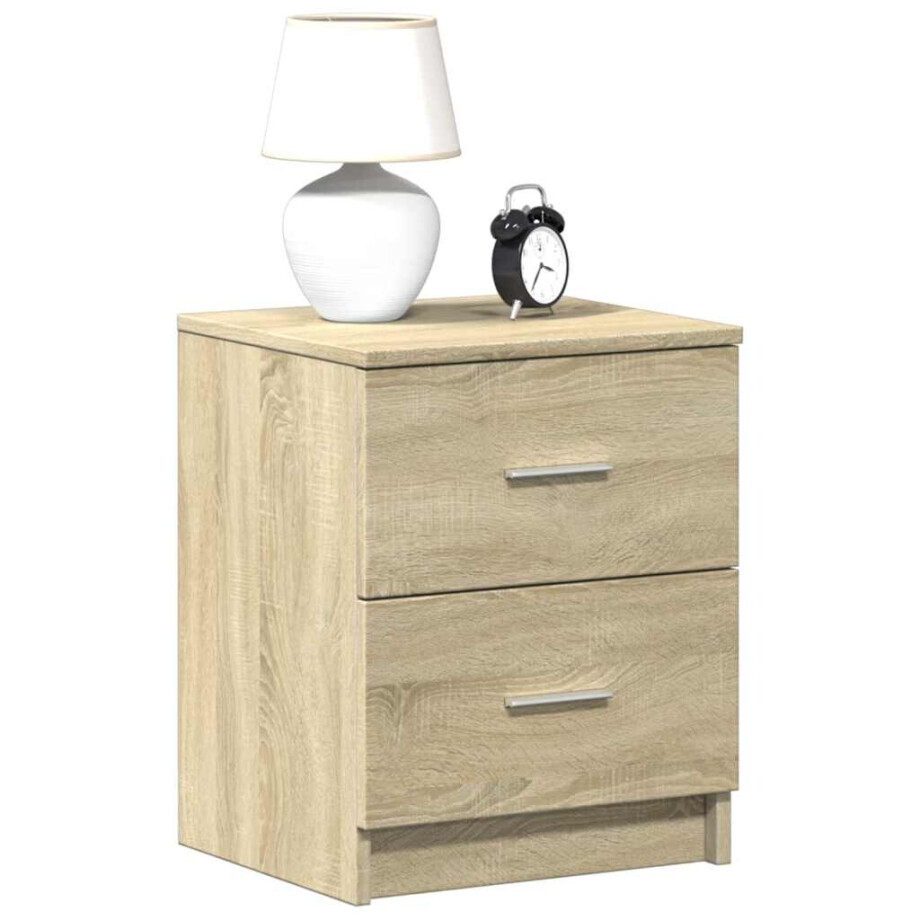 vidaXL Nachtkastjes 2 st met 2 lades 40x36x50 cm sonoma eikenkleurig afbeelding 1