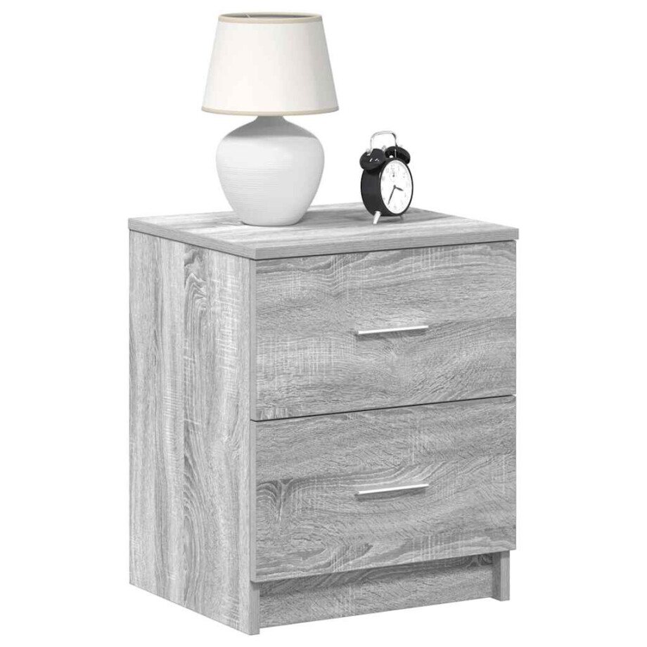 vidaXL Nachtkastjes 2 st met 2 lades 40x36x50 cm grijs sonoma eiken afbeelding 1