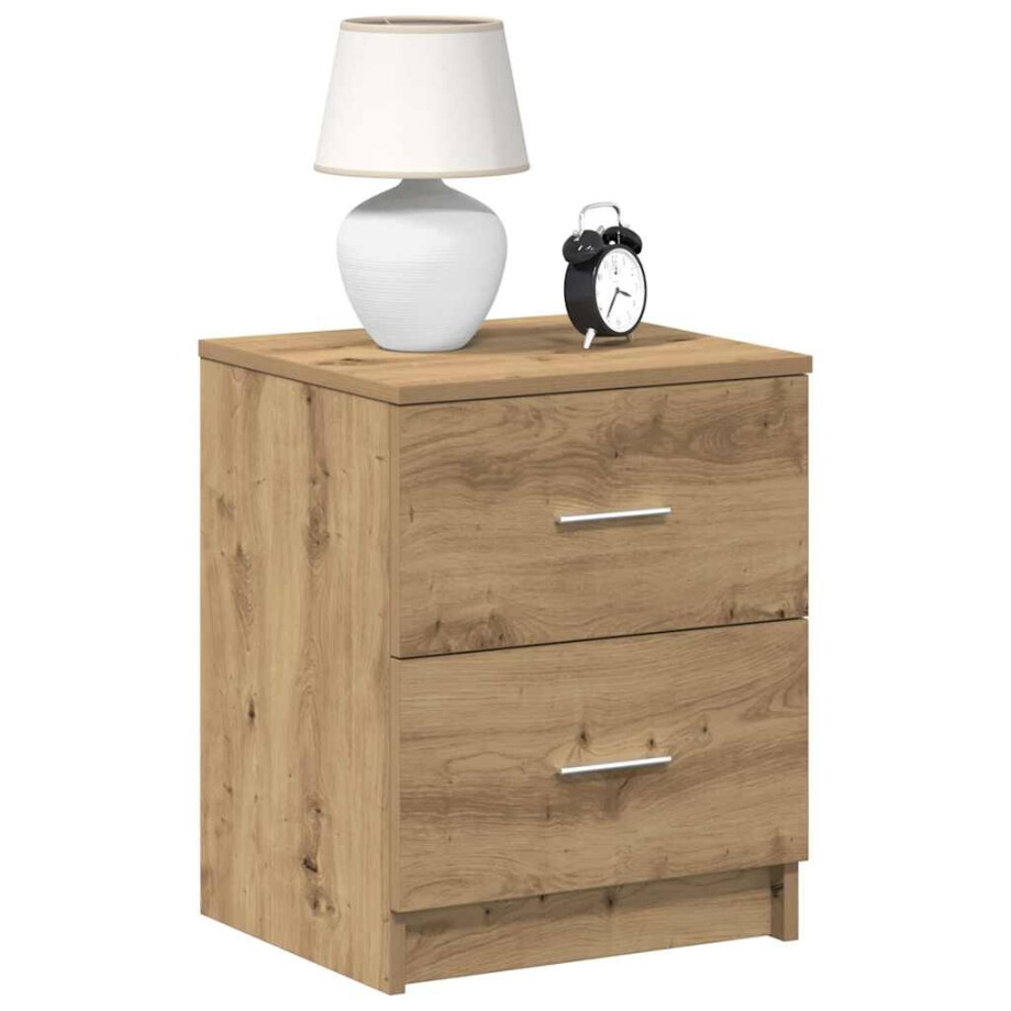 vidaXL Nachtkastje met 2 lades 40x36x50 cm artisanaal eikenkleurig afbeelding 1