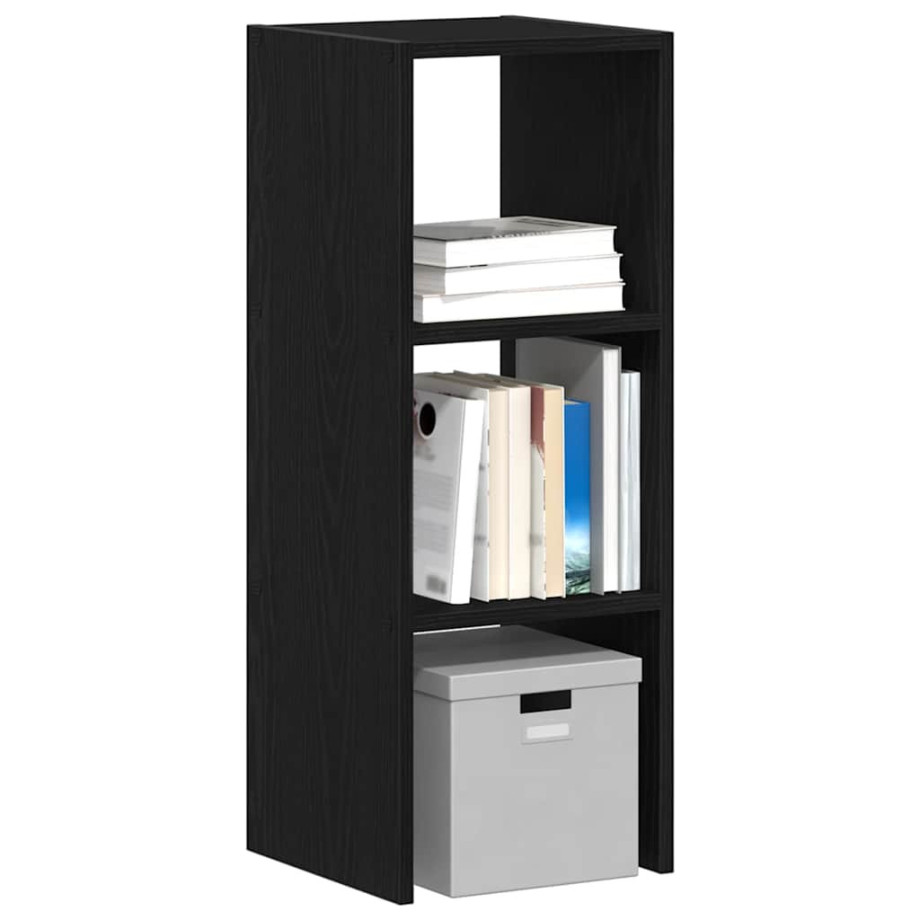 vidaXL Boekenkast stapelbaar 30x30x80 cm bewerkt hout zwart eikenkleur afbeelding 1