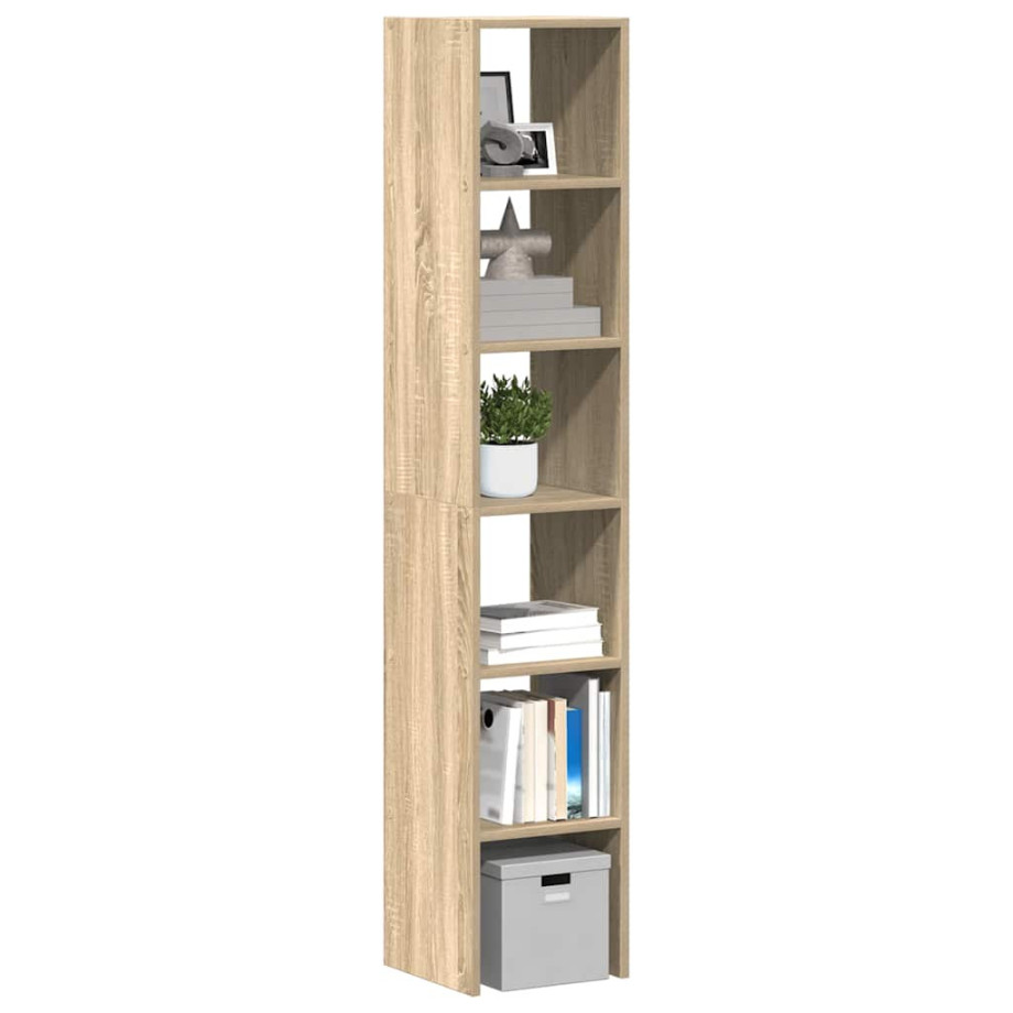 vidaXL Boekenkasten 2 st 30x30x80 cm bewerkt hout sonoma eiken afbeelding 1