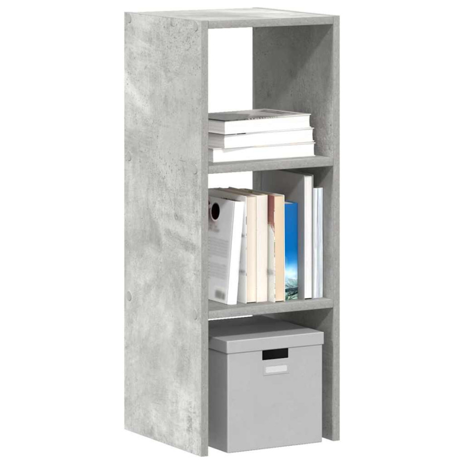 vidaXL Boekenkast stapelbaar 30x30x80 cm bewerkt hout betongrijs afbeelding 1