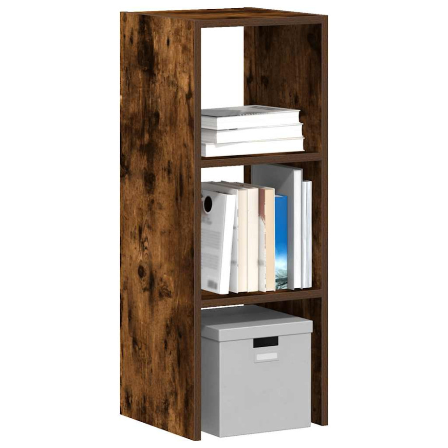 vidaXL Boekenkast stapelbaar 30x30x80 cm bewerkt hout gerookt eiken afbeelding 1