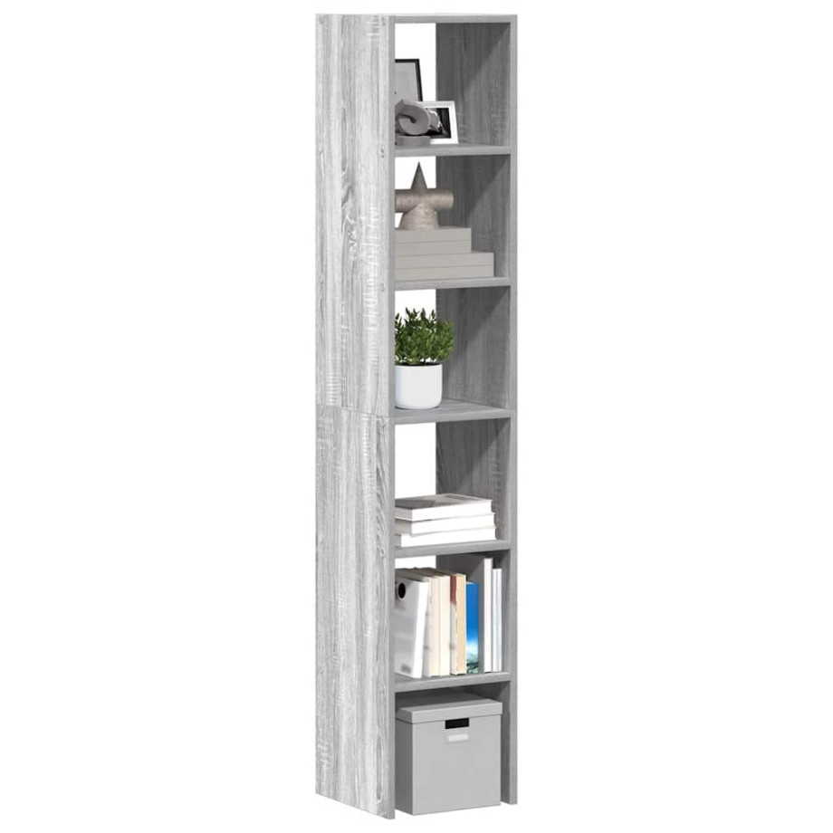 vidaXL Boekenkasten 2 st 30x30x80 cm bewerkt hout grijs sonoma eiken afbeelding 1