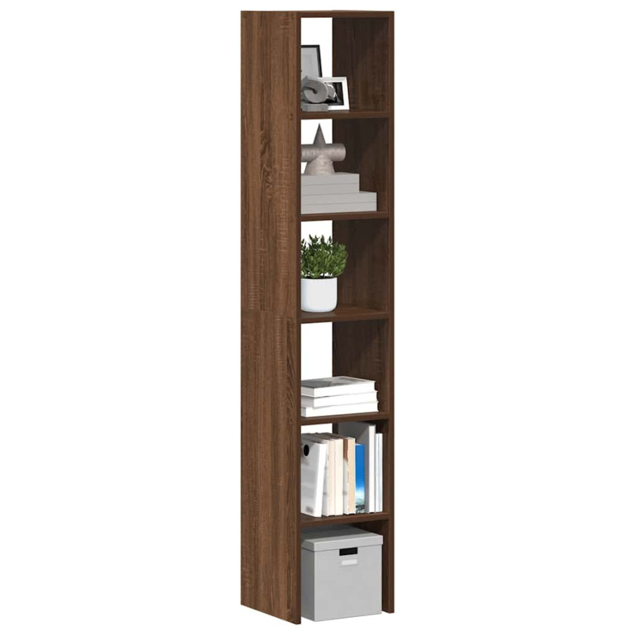 vidaXL Boekenkasten 2st stapelbaar 30x30x80cm bewerkt hout bruin eiken afbeelding 1