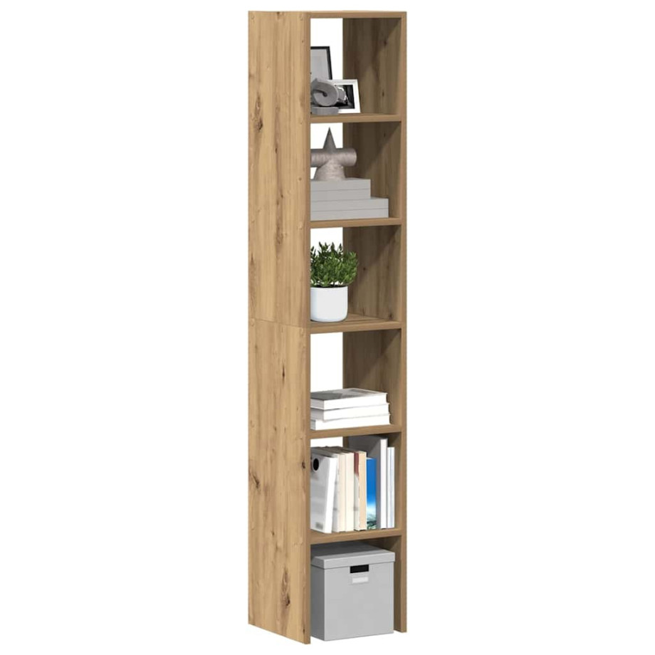 vidaXL Boekenkasten 2 st 30x30x80 cm bewerkt hout artisanaal eiken afbeelding 1