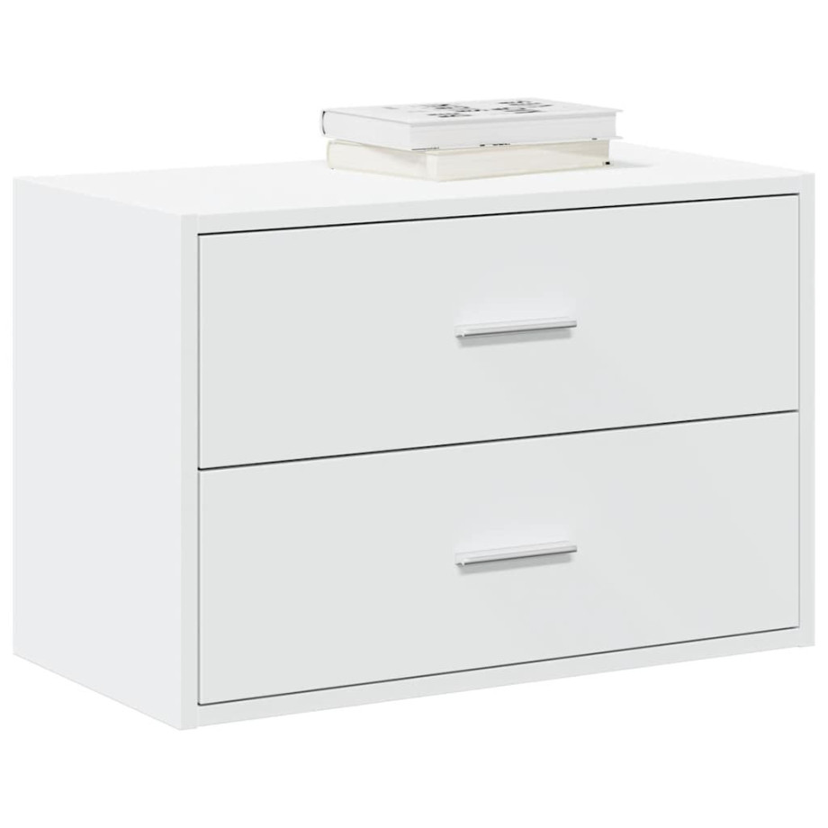 vidaXL Kast met 2 lades 60x31x40 cm bewerkt hout wit vidaXL Kast met 2 lades 60x31x40 cm bewerkt hout wit afbeelding 1