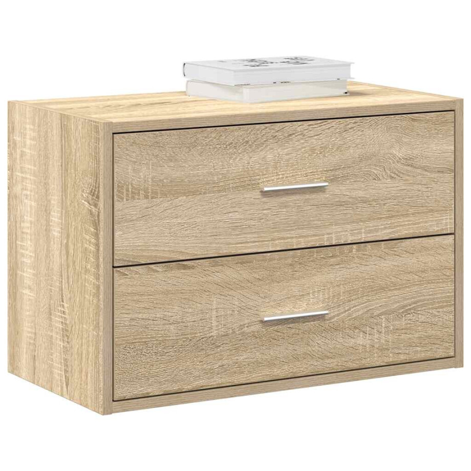 vidaXL Kast met 2 lades 60x31x40 cm bewerkt hout sonoma eikenkleur afbeelding 1
