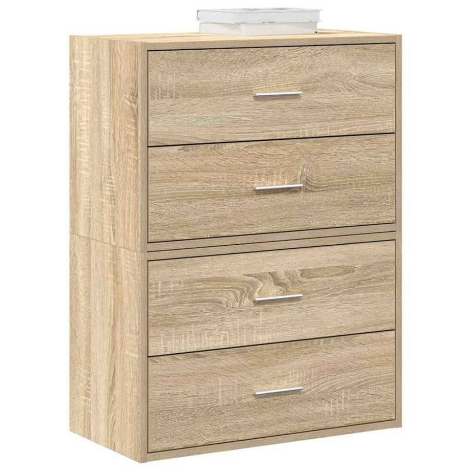 vidaXL Kasten met 2 lades 2 st 60x31x40 cm bewerkt hout sonoma eiken afbeelding 1