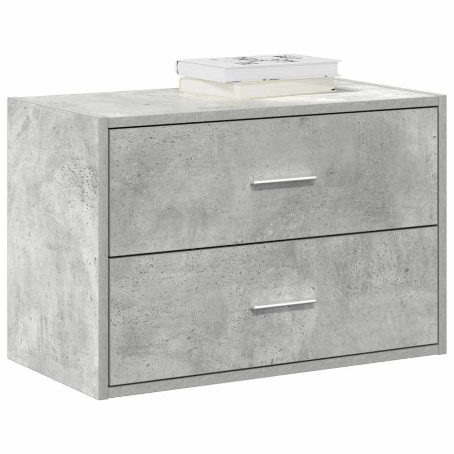vidaXL Kast met 2 lades 60x31x40 cm bewerkt hout betongrijs vidaXL Kast met 2 lades 60x31x40 cm bewerkt hout betongrijs afbeelding 1