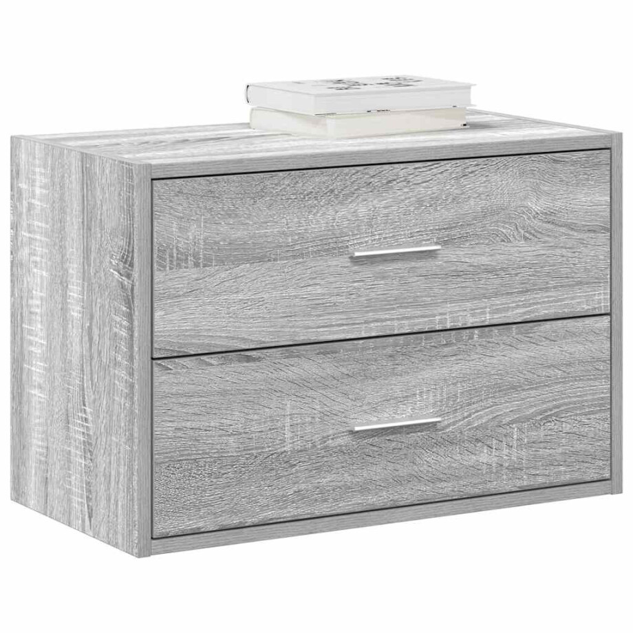 vidaXL Kast met 2 lades 60x31x40 cm bewerkt hout grijs sonoma eiken vidaXL Kast met 2 lades 60x31x40 cm bewerkt hout grijs sonoma eiken afbeelding 1
