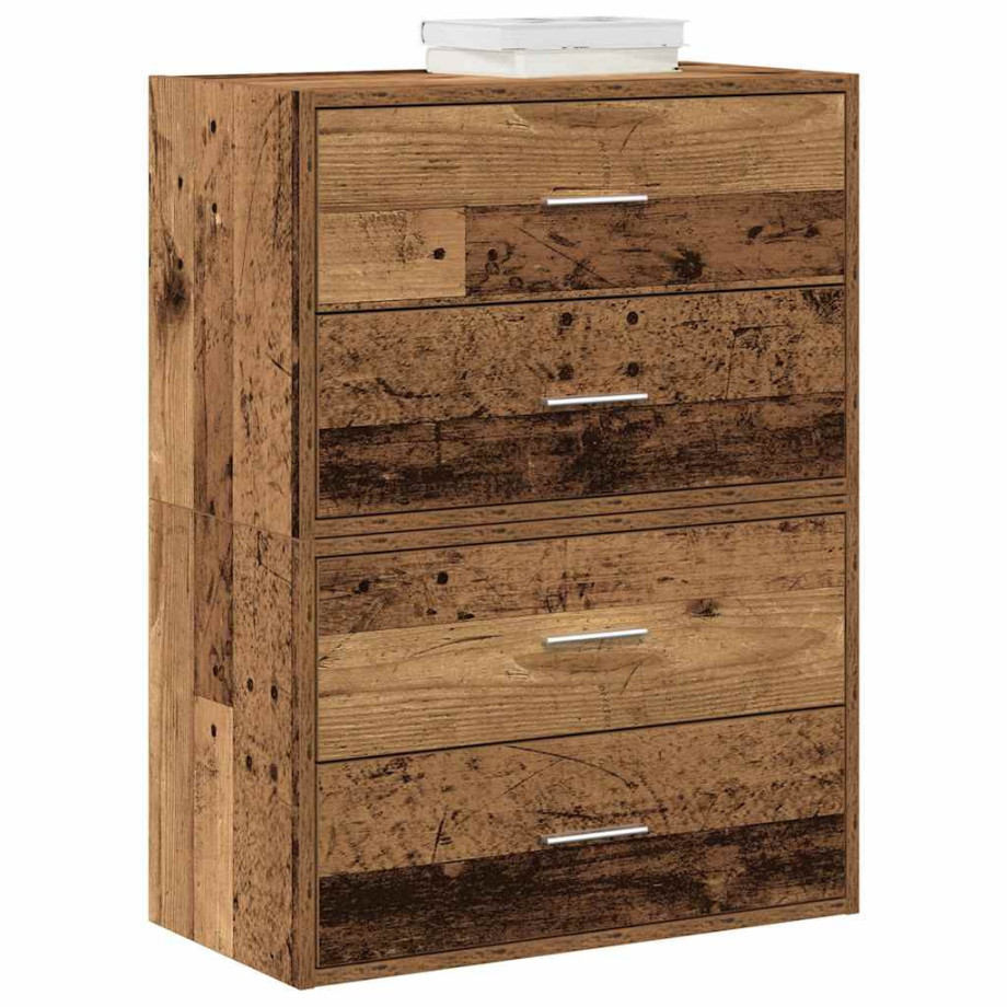 vidaXL Kasten met 2 lades 2 st 60x31x40cm bewerkt hout oud houtkleurig afbeelding 1