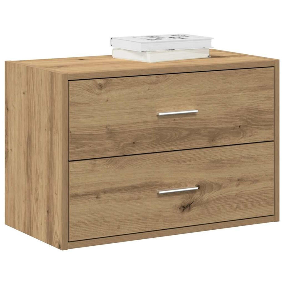 vidaXL Kast met 2 lades 60x31x40 cm bewerkt hout artisanaal eikenkleur afbeelding 1