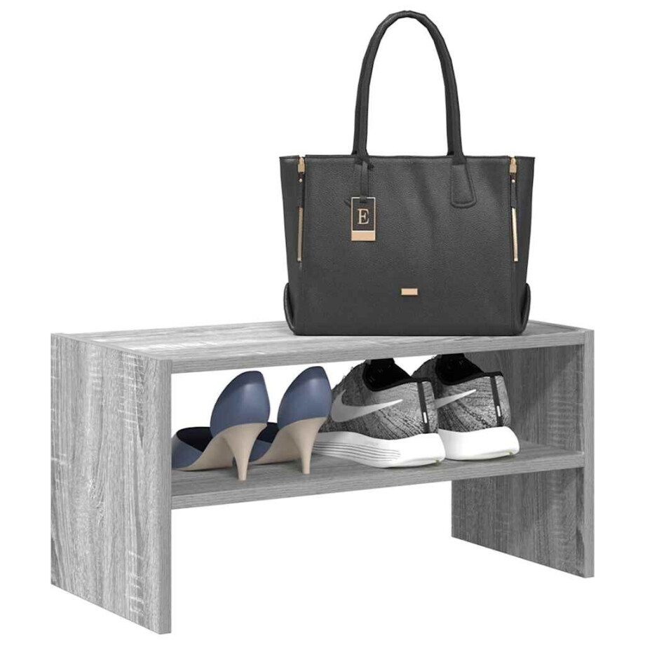 vidaXL Schoenenrek stapelbaar 60x30x30,5 cm grijs sonoma eikenkleurig afbeelding 1
