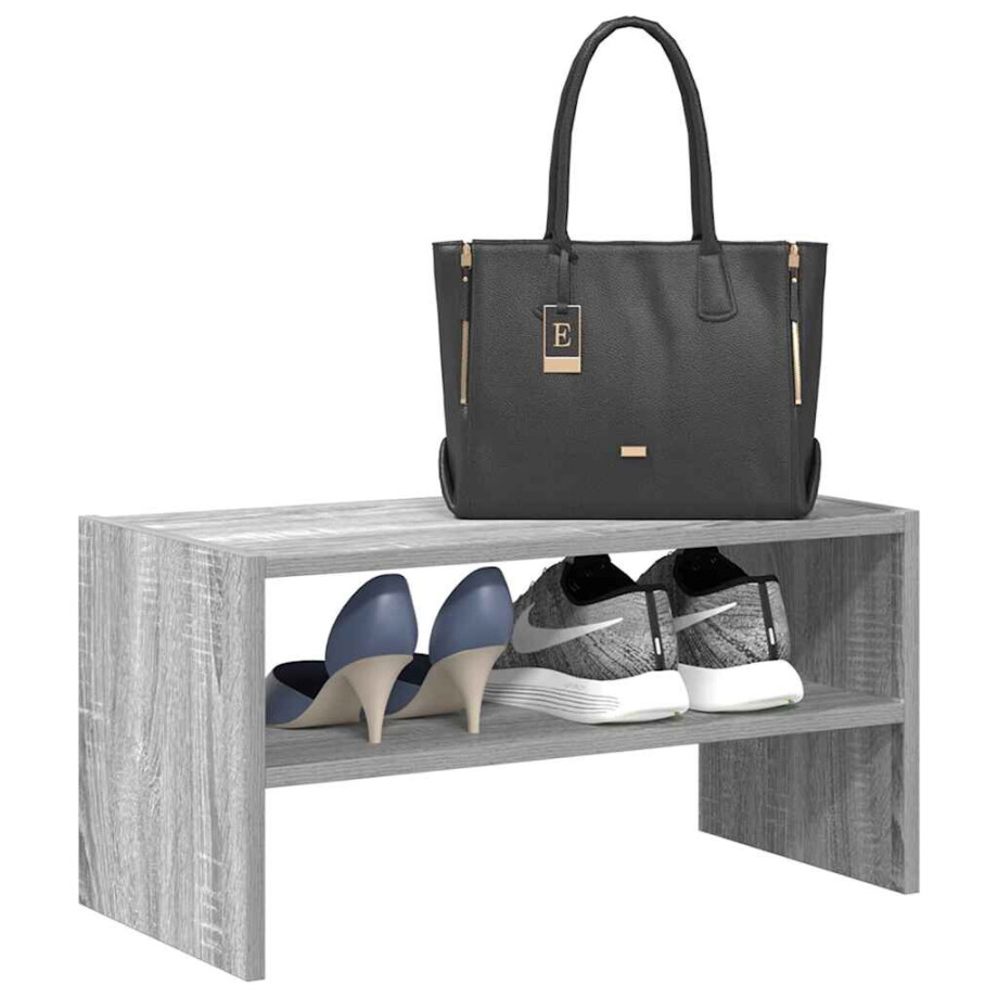 vidaXL Schoenenrek stapelbaar 60x30x30,5 cm grijs sonoma eikenkleurig vidaXL Schoenenrek stapelbaar 60x30x30,5 cm grijs sonoma eikenkleurig afbeelding 1