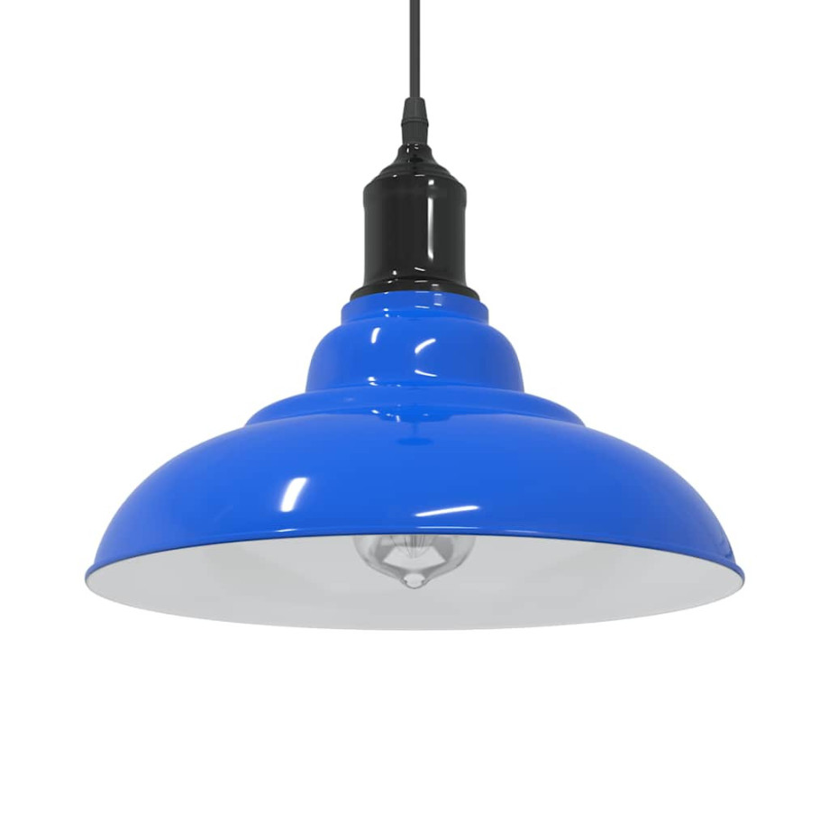 vidaXL Hanglamp in hoogte verstelbaar E27 Ø31 cm metaal donkerblauw afbeelding 1