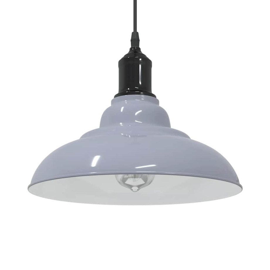 vidaXL Hanglamp in hoogte verstelbaar E27 Ø31 cm metaal glanzend grijs afbeelding 1