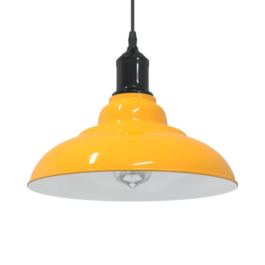 vidaXL Hanglamp in hoogte verstelbaar E27 Ø31 cm metaal glanzend geel afbeelding 1