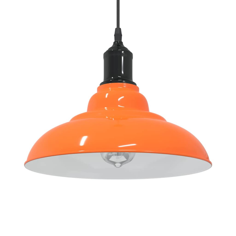 vidaXL Hanglamp in hoogte verstelbaar E27 Ø31cm metaal glanzend oranje afbeelding 1