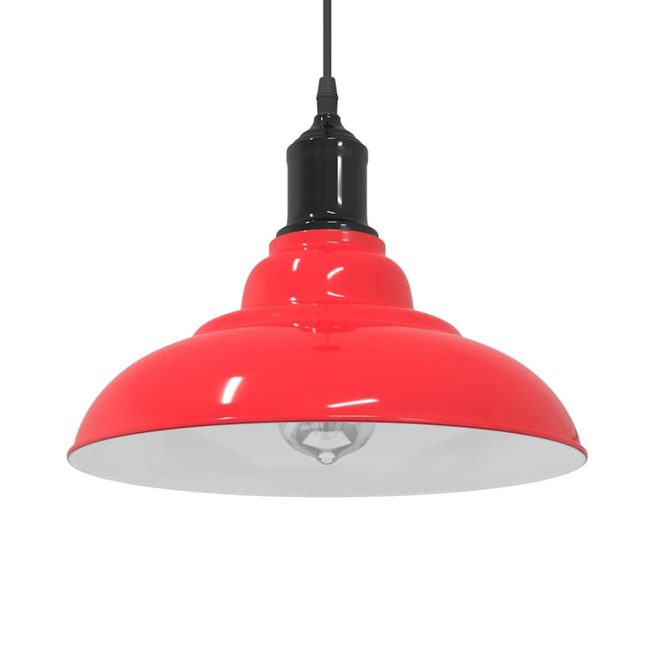 vidaXL Hanglamp in hoogte verstelbaar E27 Ø31 cm metaal glanzend rood afbeelding 1