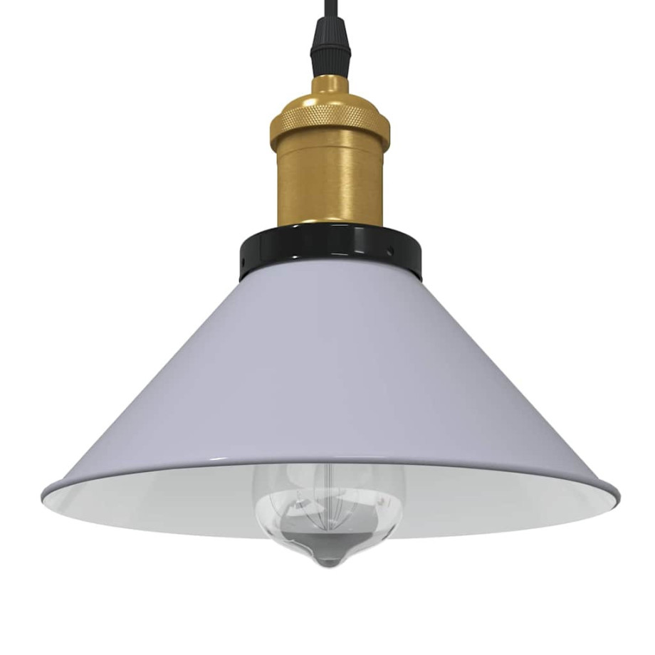 vidaXL Hanglamp in hoogte verstelbaar E27 Ø22 cm metaal glanzend grijs afbeelding 1