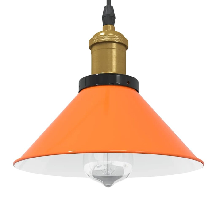 vidaXL Hanglamp in hoogte verstelbaar E27 Ø22cm metaal glanzend oranje vidaXL Hanglamp in hoogte verstelbaar E27 Ø22cm metaal glanzend oranje afbeelding 1