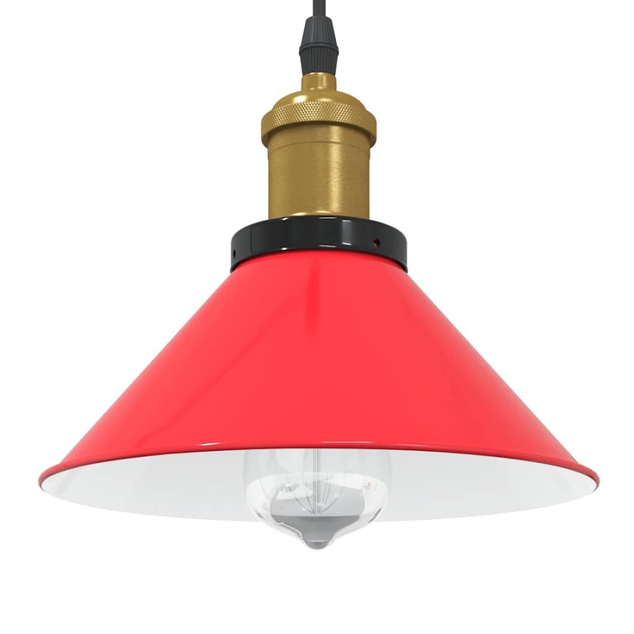 vidaXL Hanglamp in hoogte verstelbaar E27 Ø22 cm metaal glanzend rood afbeelding 1