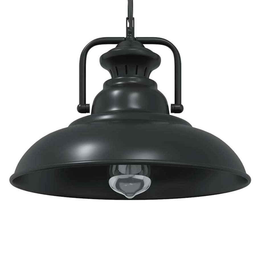 vidaXL Hanglamp E27 Ø 31 cm ijzer zwart afbeelding 1