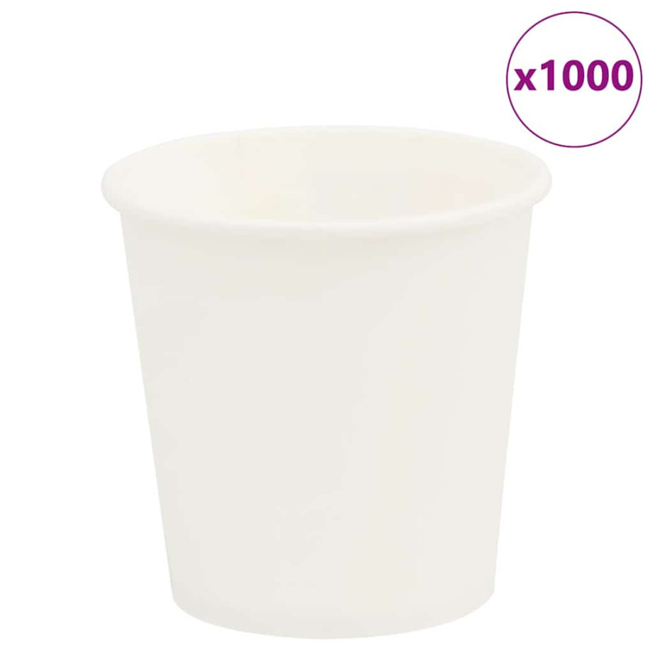 vidaXL Papieren koffiekopjes 1000 st 4oz 100 ml wit afbeelding 1